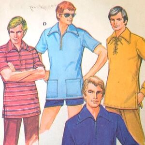 Vintage McCall's Sewing Pattern Men's Knit Shirt Size Medium 38-40